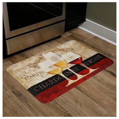 Paris Wine Designer Chef Oil & Stain Resistant Anti-Fatigue Kitchen Floor Mat 1 Paris Wine Designer Chef Oil & Stain Resistant Anti-Fatigue Kitchen Floor Mat