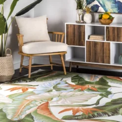 NuLOOM Nevaya Machine Washable Floral Leaves Area Rug -Home Decor Series Store GUEST a6f97a87 0af4 4be2 91c4 bee2b4706788