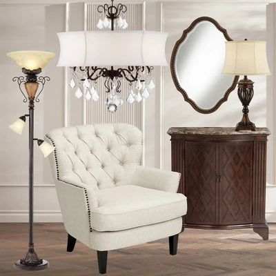 Regency Hill Ludo Rustic Vintage Torchiere Floor Lamp With Side Lights 72" Tall Bronze Crackle Adjustable Alabaster Glass For Living Room Reading Home 8 Regency Hill Ludo Rustic Vintage Torchiere Floor Lamp With Side Lights 72" Tall Bronze Crackle Adjustable Alabaster Glass For Living Room Reading Home - Image 8