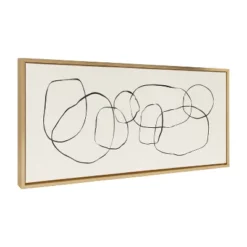 Home Decor Series Store 25 18" X 40" Sylvie Dancing Circles By Teju Reval Of SnazzyHues Framed Wall Canvas Gold - Kate & Laurel All Things Decor