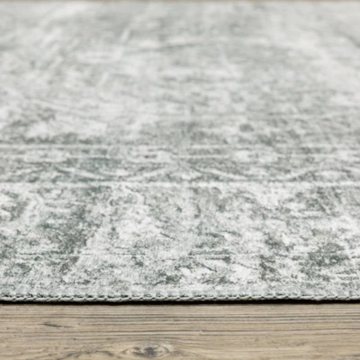 Micah Washable Distressed Oriental Indoor Area Rug Gray/Ivory - Captiv8e Designs 4 Micah Washable Distressed Oriental Indoor Area Rug Gray/Ivory - Captiv8e Designs - Image 4