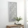 Wood Geometric Carved Wall Decor Gray - Olivia & May