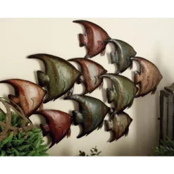 Metal Fish Indoor Outdoor Wall Decor Multi Colored - Olivia & May -Home Decor Series Store GUEST abfdc4c0 6dbe 4dd7 8d54 68406ab377da