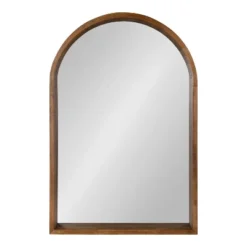 24" X 36" Hutton Arch Wall Mirror Rustic Brown - Kate & Laurel All Things Decor
