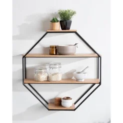 Lintz Octagon Floating Wall Shelves - Kate & Laurel All Things Decor -Home Decor Series Store GUEST b0fcd6d4 123e 4155 ae4f 5b43ebf536fb
