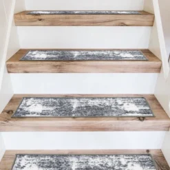 World Rug Gallery Distressed Contemporary Bohemian Non-Slip Stair Treads -Home Decor Series Store GUEST b1517776 0457 400b 98b5 cf01b4ccf04e