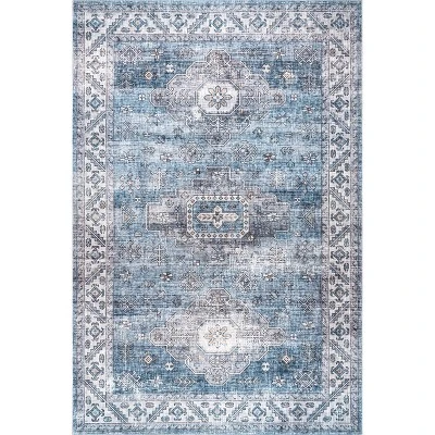 NuLOOM Eva Machine Washable Vintage Faded Medallion Area Rug 12 NuLOOM Eva Machine Washable Vintage Faded Medallion Area Rug - Image 12