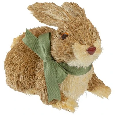 Northlight 8" Brown Sisal Bunny Rabbit Easter Figure 2 Northlight 8" Brown Sisal Bunny Rabbit Easter Figure - Image 2