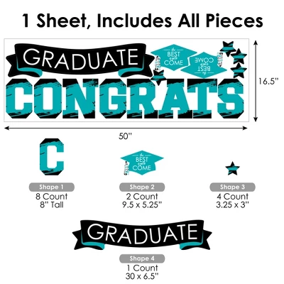 Big Dot Of Happiness Teal Graduation Party Photo Backdrop - Wall Decals 5 Big Dot Of Happiness Teal Graduation Party Photo Backdrop - Wall Decals - Image 5