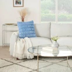 20"x20" Oversize Faux Fur Ruched Rabbit Square Throw Pillow - Mina Victory -Home Decor Series Store GUEST b3d7856d b845 4e9a aa69 d2c3dce8e5a0