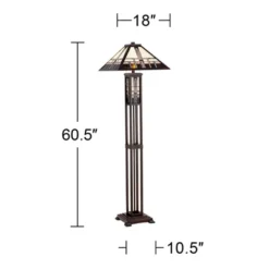 Robert Louis Tiffany Mission Rustic Floor Lamp 60 1/2" Tall Oiled Bronze With Nightlight Geometric Stained Art Glass Shade For Living Room Bedroom 14 Robert Louis Tiffany Mission Rustic Floor Lamp 60 1/2" Tall Oiled Bronze With Nightlight Geometric Stained Art Glass Shade For Living Room Bedroom -Home Decor Series Store GUEST b652ffd5 6000 4510 9cb5 69f35012e02b