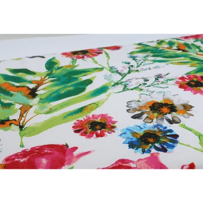 Floral Mania 2pc Rectangular Outdoor Throw Pillow Set Pink - Pillow Perfect 2 Floral Mania 2pc Rectangular Outdoor Throw Pillow Set Pink - Pillow Perfect - Image 2