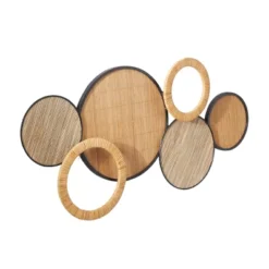 Bamboo Plate Overlapping Circle Wall Decor With Rattan Wreath Brown - Olivia & May 6 Bamboo Plate Overlapping Circle Wall Decor With Rattan Wreath Brown - Olivia & May -Home Decor Series Store GUEST b8cdef20 68d7 4824 a686 27fff86fd339