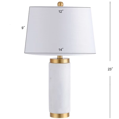 23" Marble Adams Table Lamp (Includes LED Light Bulb) White - JONATHAN Y 2 23" Marble Adams Table Lamp (Includes LED Light Bulb) White - JONATHAN Y - Image 2