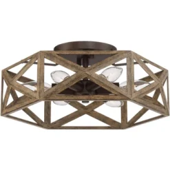 Possini Euro Design Moorcroft Modern Farmhouse Ceiling Light Semi Flush Mount Fixture 14 1/2" Wide Dark Wood Bronze 6-Light Hexagon Frame For Bedroom 11 Possini Euro Design Moorcroft Modern Farmhouse Ceiling Light Semi Flush Mount Fixture 14 1/2" Wide Dark Wood Bronze 6-Light Hexagon Frame For Bedroom -Home Decor Series Store GUEST b9407276 27c2 4ed6 85ac 742cab5f96d8