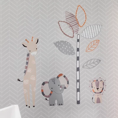 Lambs & Ivy Jungle Safari Gray/Tan Elephant/Giraffe Nursery Wall Decals/Stickers 1 Lambs & Ivy Jungle Safari Gray/Tan Elephant/Giraffe Nursery Wall Decals/Stickers