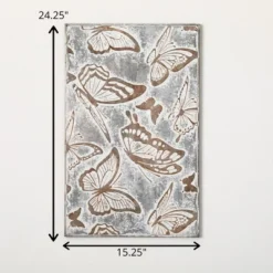 24.25"H Sullivans Metal Relief Butterfly Panel, Gray -Home Decor Series Store GUEST ba303d31 e407 4f3b a4f7 7d6ab2eeb423