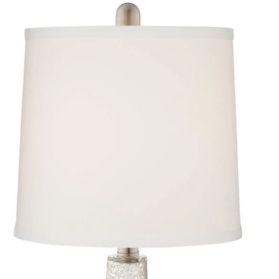 360 Lighting Ledger Modern Accent Table Lamps Set Of 2 With Square Risers 22 3/4" High Mercury Glass USB Port Dimmers Off-White Shade For Office Desk 2 360 Lighting Ledger Modern Accent Table Lamps Set Of 2 With Square Risers 22 3/4" High Mercury Glass USB Port Dimmers Off-White Shade For Office Desk - Image 2