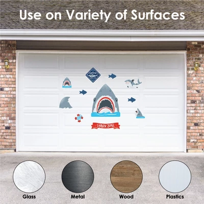 Big Dot Of Happiness Shark Zone - Peel And Stick Kids Room Vinyl Wall Art Stickers - Wall Decals - Set Of 20 3 Big Dot Of Happiness Shark Zone - Peel And Stick Kids Room Vinyl Wall Art Stickers - Wall Decals - Set Of 20 - Image 3