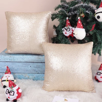 PiccoCasa Sequin Throw Pillow Covers Glitzy Cushion Covers Shiny Sparkling Satin Pillowcase 2 Pcs 3 PiccoCasa Sequin Throw Pillow Covers Glitzy Cushion Covers Shiny Sparkling Satin Pillowcase 2 Pcs - Image 3
