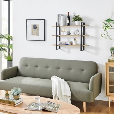 35.5" X 31.5" Rio 3 Tier Floating Bracket Wall Shelf Chestnut - Danya B. 3 35.5" X 31.5" Rio 3 Tier Floating Bracket Wall Shelf Chestnut - Danya B. - Image 3