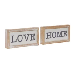 Wood Sign Love And Home Wall Decor Set Of 2 White - Olivia & May -Home Decor Series Store GUEST bd74d14a 2676 4e1c a188 e8a4f90a34ad