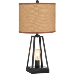 Franklin Iron Works Kacey Industrial Table Lamps 25 1/4" High Set Of 2 Dark Black With USB Charging Port LED Nightlight Peanut Shade For Bedroom Desk 11 Franklin Iron Works Kacey Industrial Table Lamps 25 1/4" High Set Of 2 Dark Black With USB Charging Port LED Nightlight Peanut Shade For Bedroom Desk -Home Decor Series Store GUEST bddc1b5f 5236 454a 9a96 5e7f4f6af860