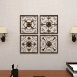 Metal Fleur De Lis Scrollwork And Wall Decor Set Of 4 Brown - Olivia & May -Home Decor Series Store GUEST be638c96 cfbd 4519 a2e0 33c3ee7552e7
