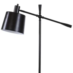 Gemma Painted Metal Task Floor Lamp With Shade Black - StyleCraft