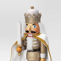 Cape Nutcracker Figure Gold Glitter - Wondershop™