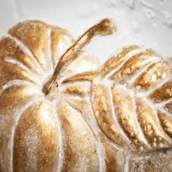Gilded Pumpkin Metal Wall Art Multicolor 13.5"H Metal