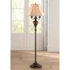 Barnes And Ivy Traditional Floor Lamp 4-Light 63" Tall Lush Bronze Tortoise Glass Font Bell Shade For Living Room Reading Bedroom Office