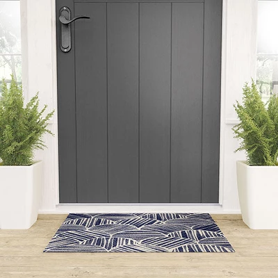 Alisa Galitsyna Navy Blue Striped Pattern Welcome Mat - Society6 1 Alisa Galitsyna Navy Blue Striped Pattern Welcome Mat - Society6