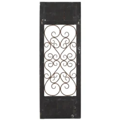 Traditional Wood Scroll Window Inspired Wall Decor With Metal Scrollwork Relief Brown - Olivia & May -Home Decor Series Store GUEST c753a977 0d94 4784 b6a4 23313adc2932