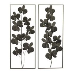 Set Of 2 Metal Floral Orchid Wall Decors With Black Frame Black - Olivia & May -Home Decor Series Store GUEST c7f9a749 6666 4f61 a0a3 7460f3e65cfe