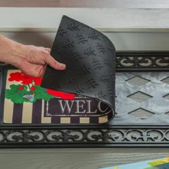 Evergreen Black Fleur Scroll Sassafras Floor Mat Indoor Outdoor Rubber Tray 18"x30" Fits Sassafras Inserts 10"x22" Black -Home Decor Series Store GUEST c8818e92 b0a1 41ce b055 beb8ea4bbb04