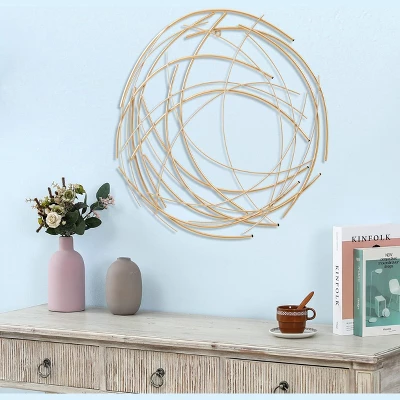 LuxenHome Gold Metal Abstract Swirl Round Wall Decor 3 LuxenHome Gold Metal Abstract Swirl Round Wall Decor - Image 3