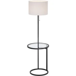 360 Lighting Modern Floor Lamps 62" Tall Set Of 2 With Glass Tray Table Black Metal White Fabric Drum Shades Decor Living Room Reading 8 360 Lighting Modern Floor Lamps 62" Tall Set Of 2 With Glass Tray Table Black Metal White Fabric Drum Shades Decor Living Room Reading -Home Decor Series Store GUEST c96ed57a 5145 4d59 ac80 9a188d263273