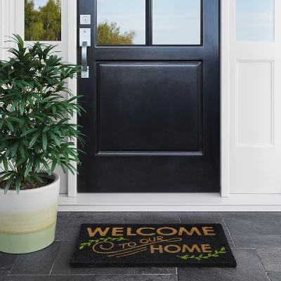 1'6"x2'6"/18"x30" Welcome To Our Home Doormat Black - Threshold™ 2 1'6"x2'6"/18"x30" Welcome To Our Home Doormat Black - Threshold™ - Image 2