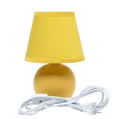8.66" Petite Ceramic Orb Base Bedside Table Desk Lamp With Matching Tapered Drum Fabric Shade Yellow - Creekwood Home 13 8.66" Petite Ceramic Orb Base Bedside Table Desk Lamp With Matching Tapered Drum Fabric Shade Yellow - Creekwood Home -Home Decor Series Store GUEST cad1a9a0 135f 44cf 8ac9 e949b5129959