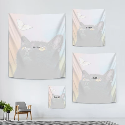 Americanflat Black Cat Butterfly By Michael Creese Wall Tapestry 3 Americanflat Black Cat Butterfly By Michael Creese Wall Tapestry - Image 3