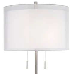 Possini Euro Design Roxie Modern Floor Lamp Standing 65 1/2" Tall Brushed Nickel Sheer Linen Double Drum Shade For Living Room Bedroom Office House 10 Possini Euro Design Roxie Modern Floor Lamp Standing 65 1/2" Tall Brushed Nickel Sheer Linen Double Drum Shade For Living Room Bedroom Office House -Home Decor Series Store GUEST cc9bd0d3 a22b 4fe3 b3b4 94857e8b5729