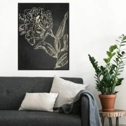 22" X 30" Golden Flower Folklore II By Asia Jensen Framed Canvas Wall Art Black - Amanti Art -Home Decor Series Store GUEST ce8f3ca0 b316 4045 971e 4e90c6f538ce