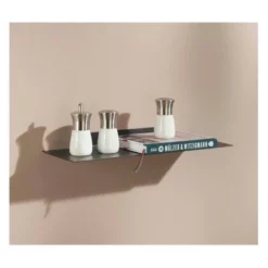 Dolle Katana Floating Metal Wall Shelf (24") - Black