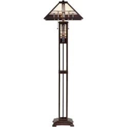 Robert Louis Tiffany Mission Rustic Floor Lamp 60 1/2" Tall Oiled Bronze With Nightlight Geometric Stained Art Glass Shade For Living Room Bedroom 13 Robert Louis Tiffany Mission Rustic Floor Lamp 60 1/2" Tall Oiled Bronze With Nightlight Geometric Stained Art Glass Shade For Living Room Bedroom -Home Decor Series Store GUEST cf1a216c e7aa 474c 9dfb 8efdc7d2fb7d