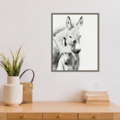 16" X 20" Donkey Portrait V By PH Burchett Framed Canvas Wall Art - Amanti Art -Home Decor Series Store GUEST cf685cc5 0008 4ab4 a139 679ae5a922f7