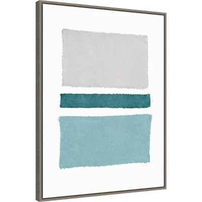 22" X 30" Painted Weaving V Blue Green By Piper Rhue Framed Canvas Wall Art Gray Wash - Amanti Art 1 22" X 30" Painted Weaving V Blue Green By Piper Rhue Framed Canvas Wall Art Gray Wash - Amanti Art