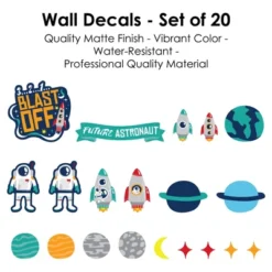 Big Dot Of Happiness Blast Off To Outer Space - Peel And Stick Nursery And Kids Room Vinyl Wall Art Stickers - Wall Decals - Set Of 20 -Home Decor Series Store GUEST d0c13447 4b96 4b0f baba 13816eae235a