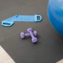 Foam Mat Floor Tiles, Interlocking EVA Foam Padding By Stalwart - Soft Flooring For Exercising, Yoga, Camping, Playroom - 6 Pack, .375 Inches Thick