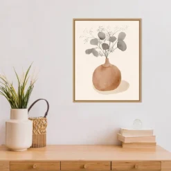 16" X 20" La Planta I Floral Vase By Victoria Barnes Framed Canvas Wall Art - Amanti Art -Home Decor Series Store GUEST d2b2b81f 4d62 41b8 8640 4903891913cc